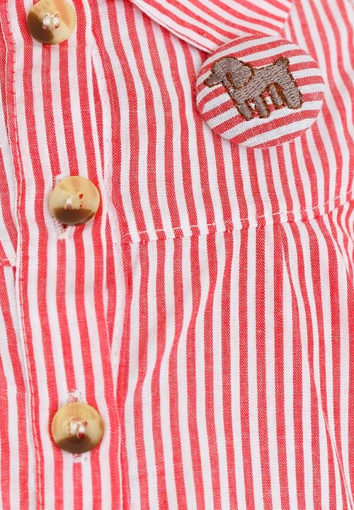 Pop Candy - Stripe Ruffle Blouse Red