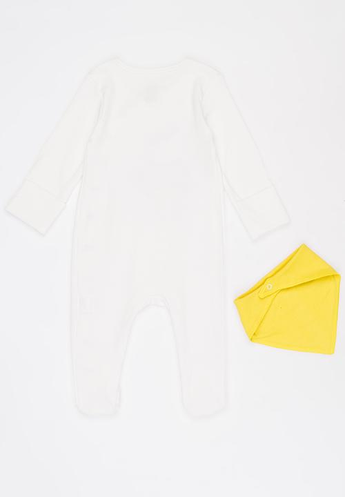 Baby Corner - Super Boy 2 Piece Sleepsuit Set White