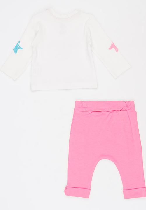 Baby Corner - Super Girl Harem Pants Set Mid Pink