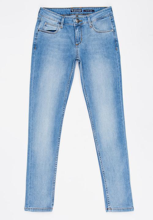 GUESS - Light Wash Skinny Jeans Pale Blue