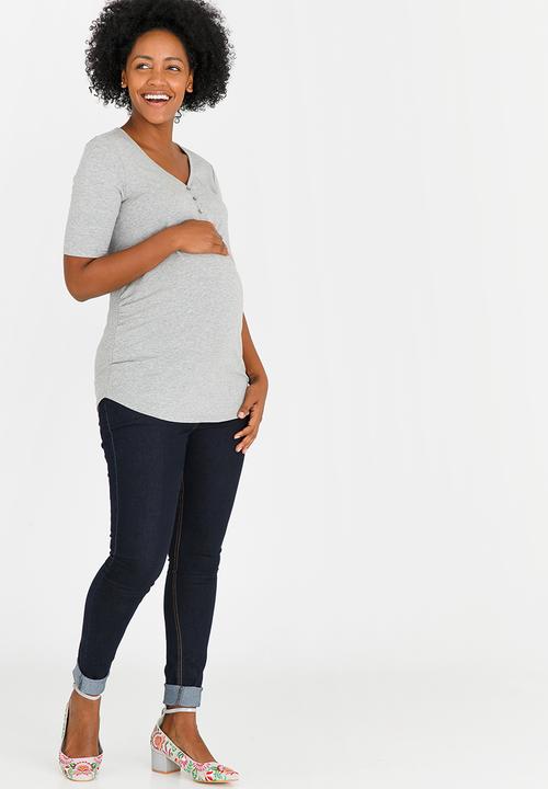 Cherry Melon - Henley Top Grey Melange