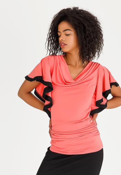 edit - Cowl Neck T-shirt Coral
