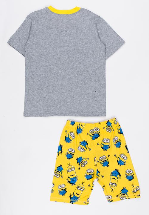 Pop Candy - Boys Printed  PJ Set Grey