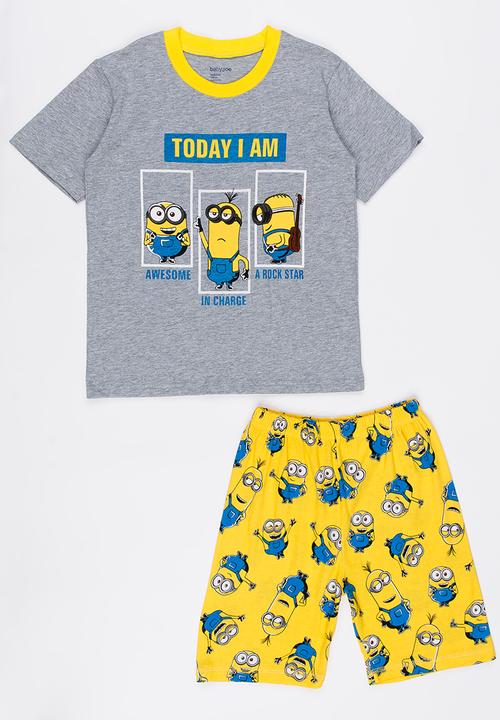 Pop Candy - Boys Printed  PJ Set Grey