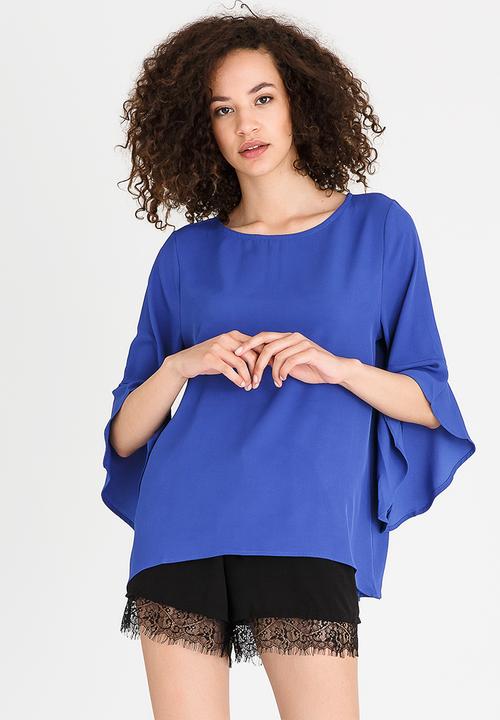 Revenge - Flutter Sleeve Blouse Blue