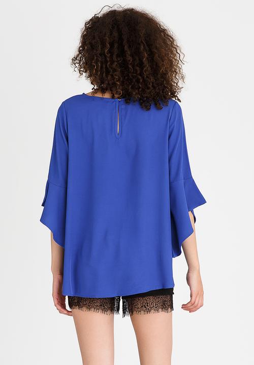 Revenge - Flutter Sleeve Blouse Blue