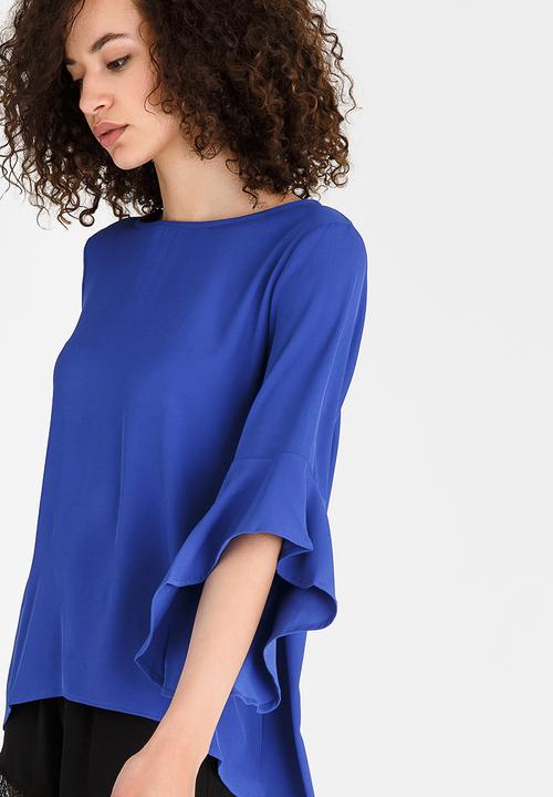Revenge - Flutter Sleeve Blouse Blue