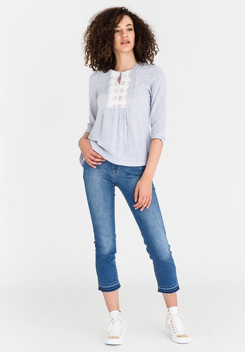 Vero Moda - Abby 3/4 Sleeve Top Pale Blue