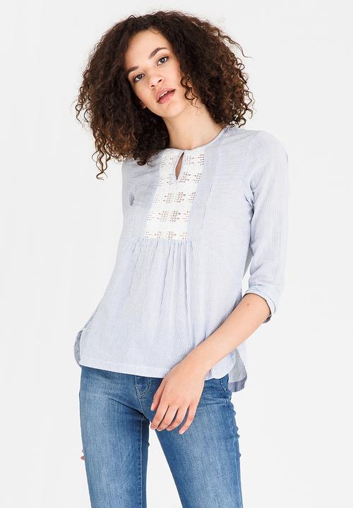 Vero Moda - Abby 3/4 Sleeve Top Pale Blue
