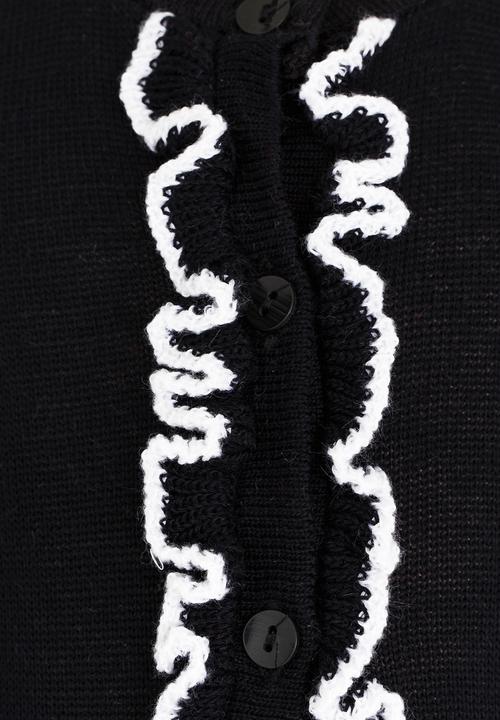 See-Saw - Cardi with Frill Detail Black and White