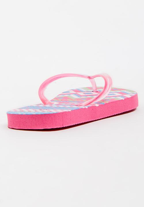 Pop Candy - Printed Flip Flops Mid Pink
