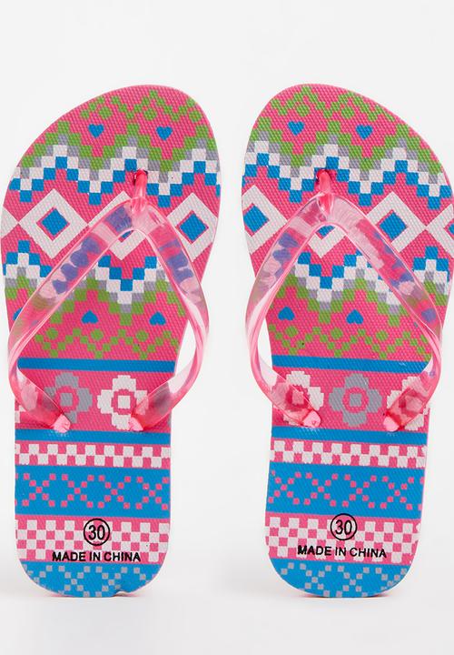 Pop Candy - Printed Flip Flops Mid Pink