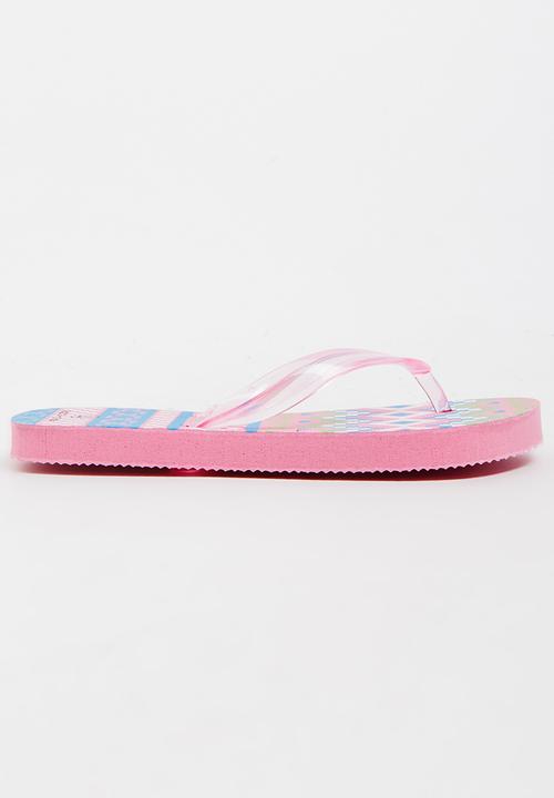 Pop Candy - Printed Flip Flops Pale Pink