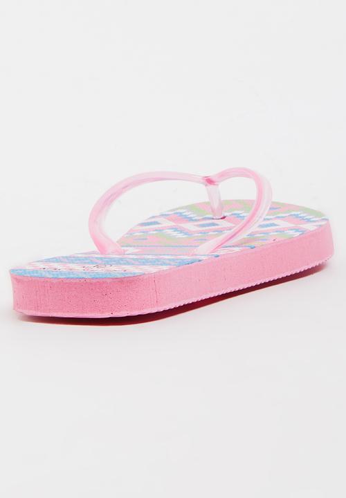 Pop Candy - Printed Flip Flops Pale Pink