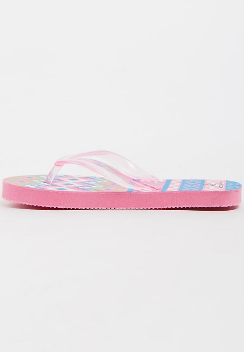 Pop Candy - Printed Flip Flops Pale Pink