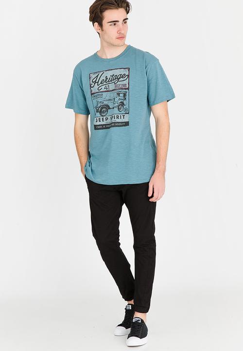 JEEP SPIRIT - Basic Crew Printed Tee Blue