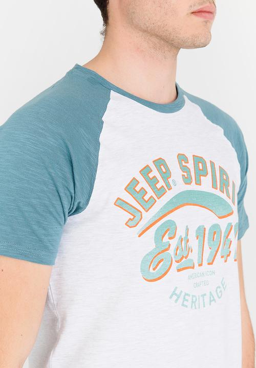 JEEP SPIRIT - Raglan Printed Tee Blue