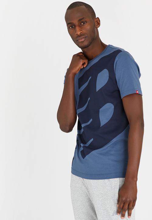 New Balance  - Essentials Logo Tee Blue