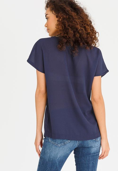 Vero Moda - Carol Short Sleeve Top Navy