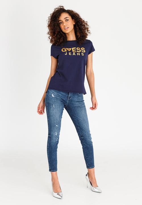 GUESS - Guess Short Sleeve Guess Tee Dark Blue