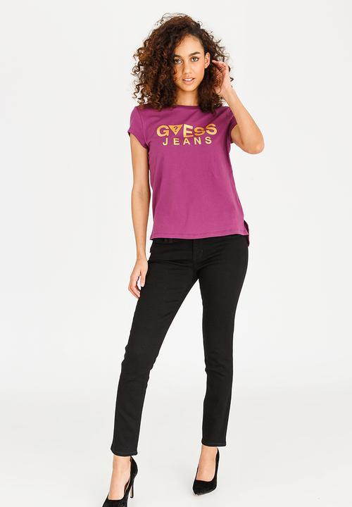 GUESS - Guess Short Sleeve Guess Tee Dark Purple