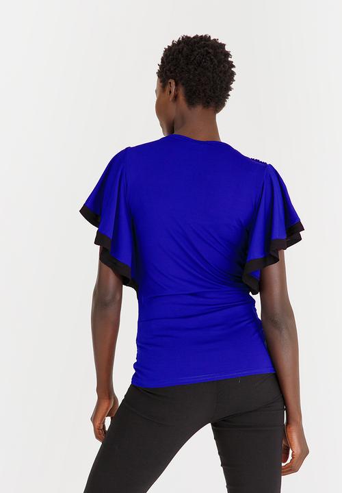 edit - Cowl Neck T-shirt Cobalt