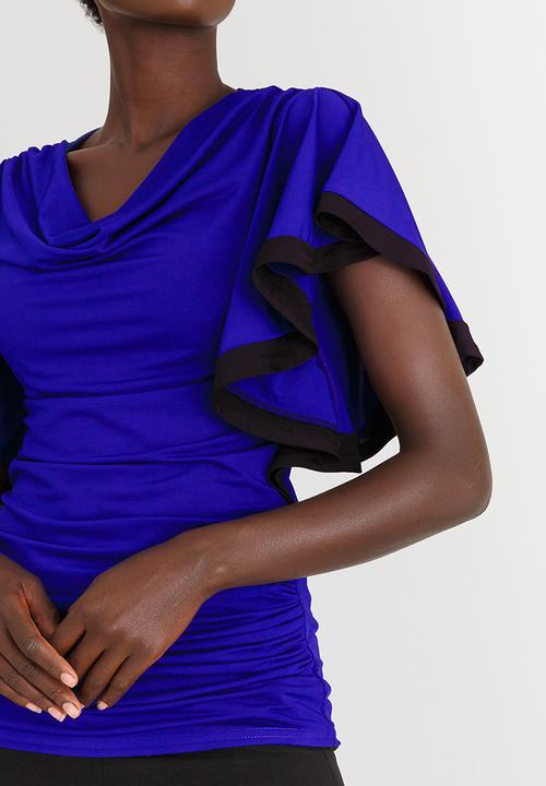 edit - Cowl Neck T-shirt Cobalt