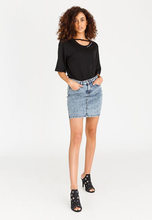 GUESS - Guess Sarah Bodycon Mini Skirt Blue