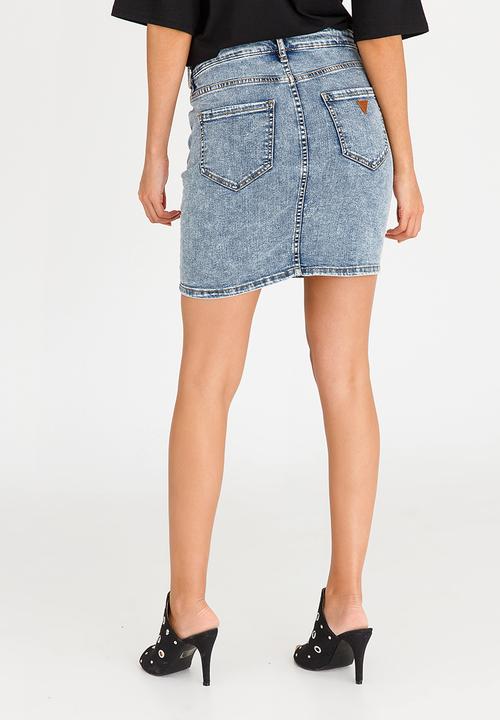 GUESS - Guess Sarah Bodycon Mini Skirt Blue