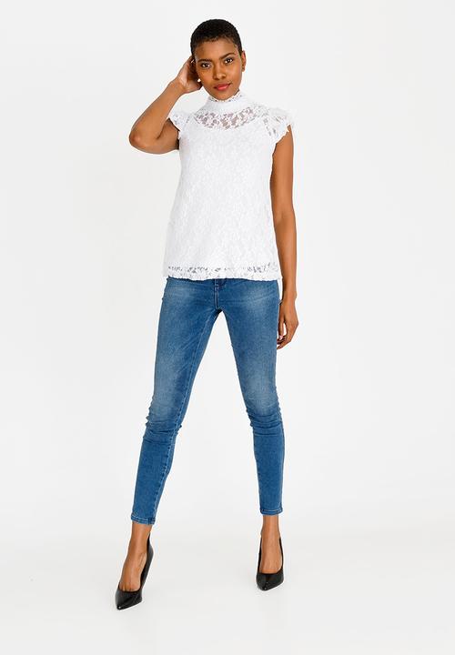 edit - Lace Top with Inner Cami White
