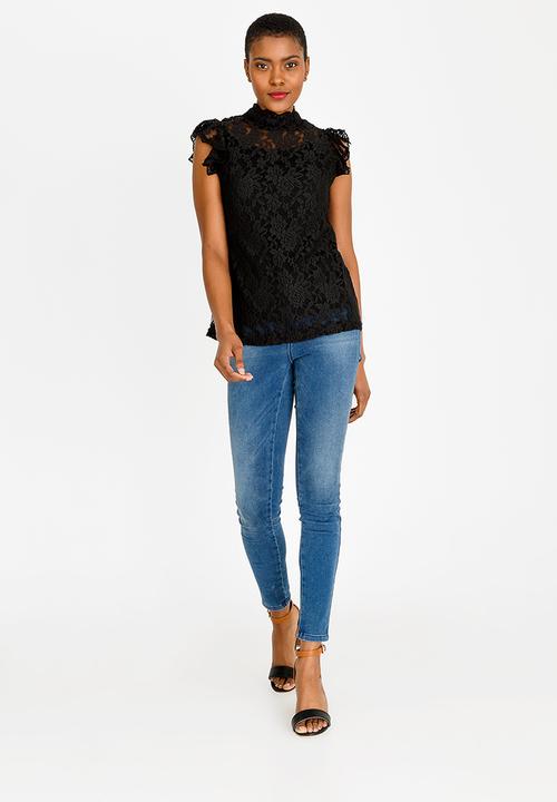 edit - Lace Top with Inner Cami Black
