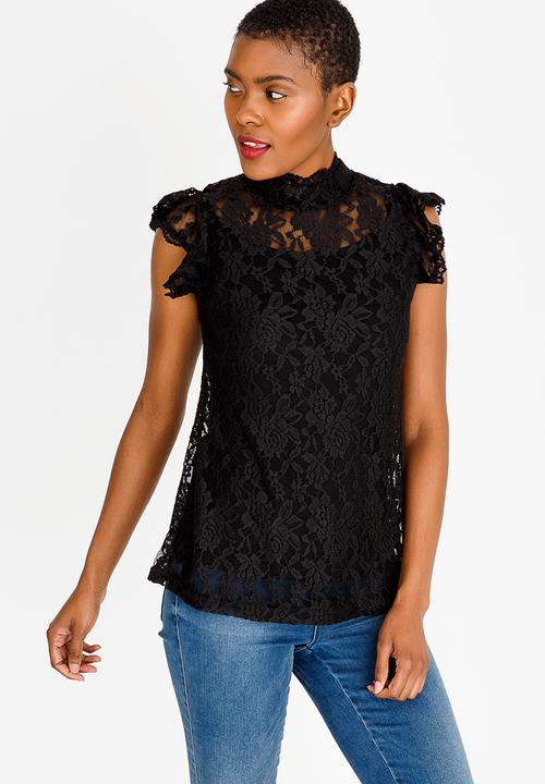 edit - Lace Top with Inner Cami Black