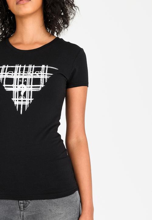 GUESS - Guess Sketchy Plaid Tri R3 Tee Black