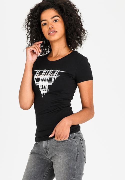 GUESS - Guess Sketchy Plaid Tri R3 Tee Black