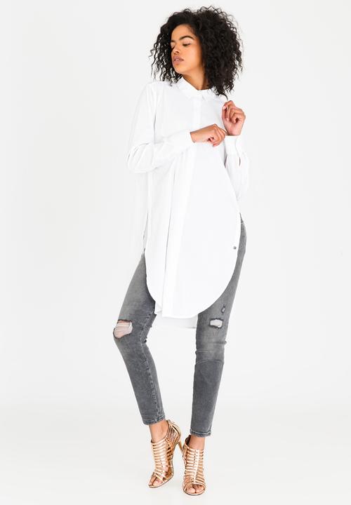 GUESS - Guess Judith Side Placket Shirt White