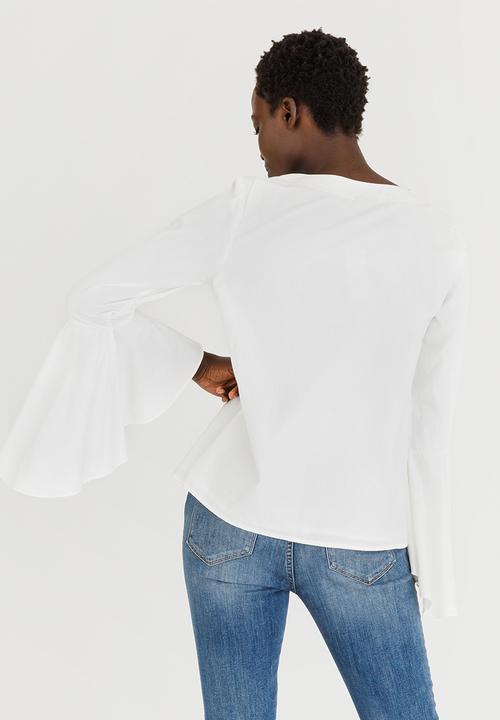 Vero Moda - Poppy Flare Sleeve Top White
