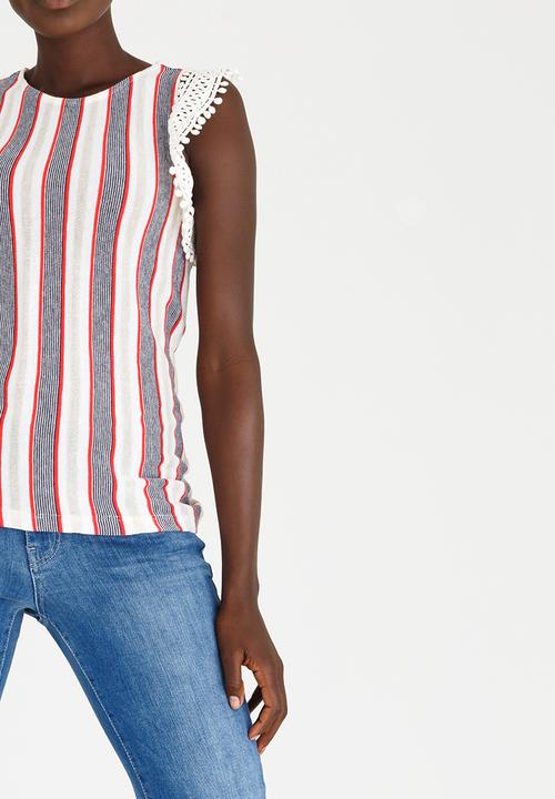 Vero Moda - Amari Lace Frill Top White