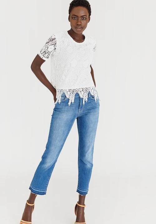 Vero Moda - Flora Short Sleeve Lace Top White