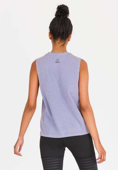 Reebok - Training Stone Wash Muscle Tee Pale Purple