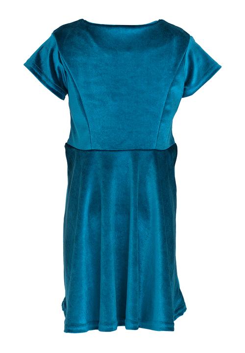 See-Saw - Velour Cap Sleeve Dress Turquoise