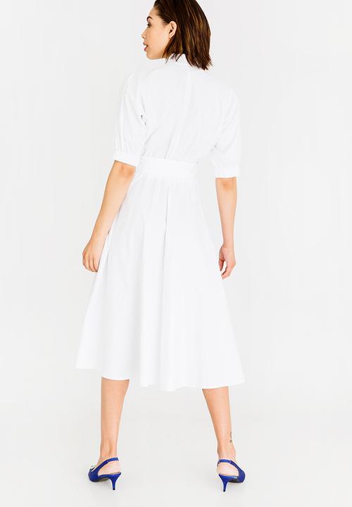 STYLE REPUBLIC - Sleeve Detail Fit And Flare Dress White
