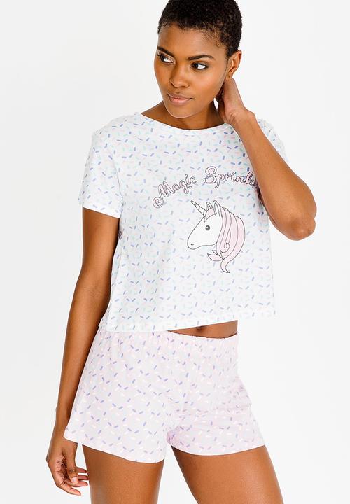 Brave Soul - Unicorn Pyjama Set Pale Pink