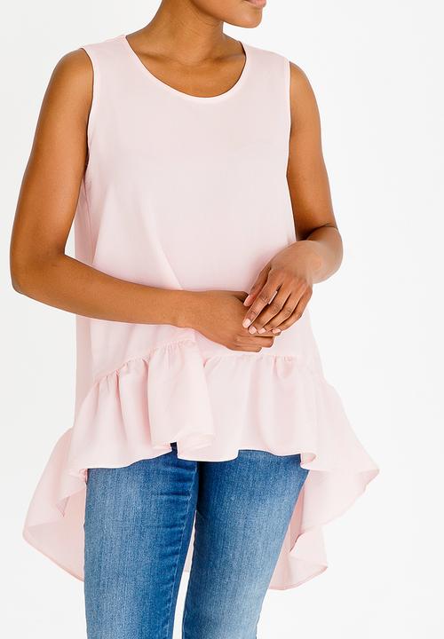 edit - Dipped hem top - pink 