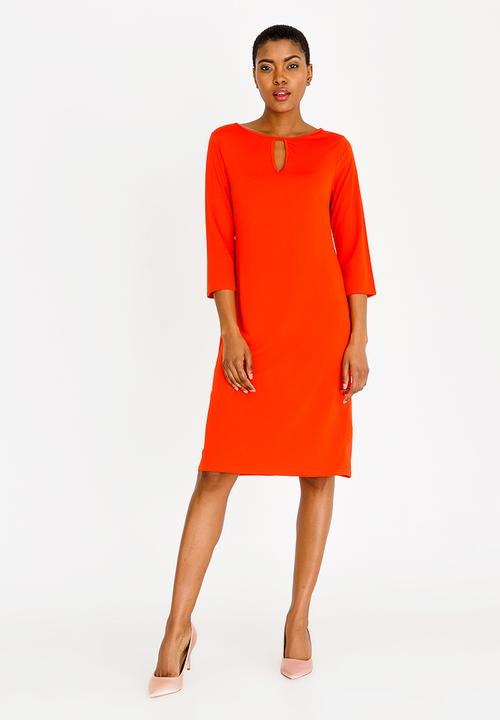 edit - 3/4 Sleeve tunic dress - orange