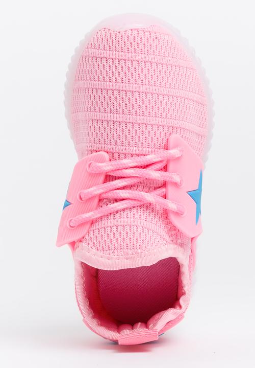 Pop Candy - Mesh Sneakers with Lights Mid Pink