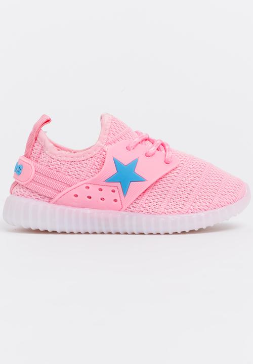 Pop Candy - Mesh Sneakers with Lights Mid Pink