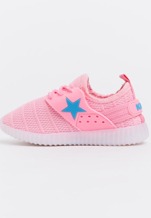 Pop Candy - Mesh Sneakers with Lights Mid Pink