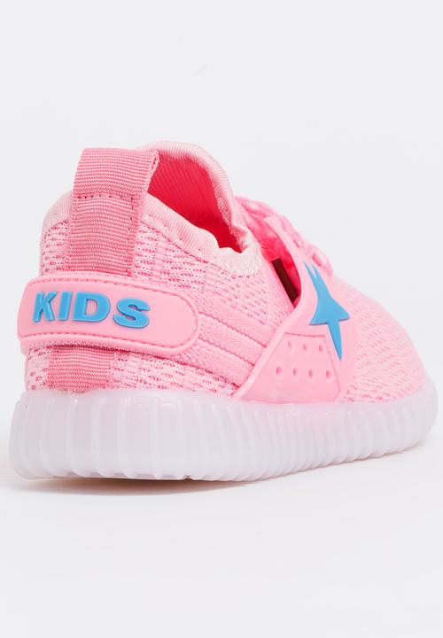 Pop Candy - Mesh Sneakers with Lights Mid Pink