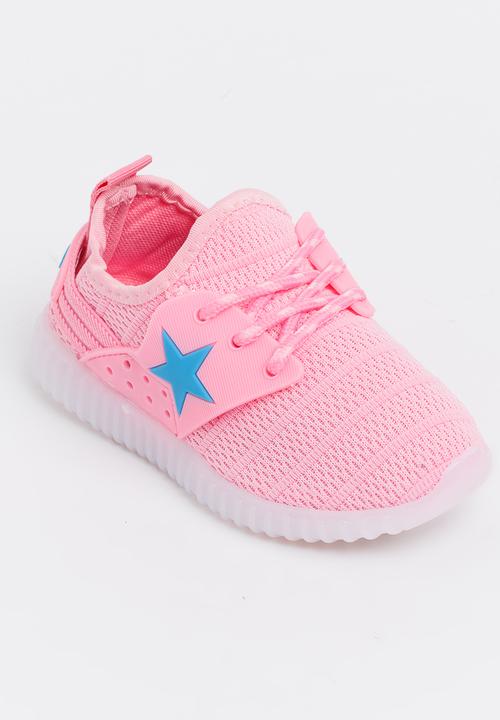 Pop Candy - Mesh Sneakers with Lights Mid Pink