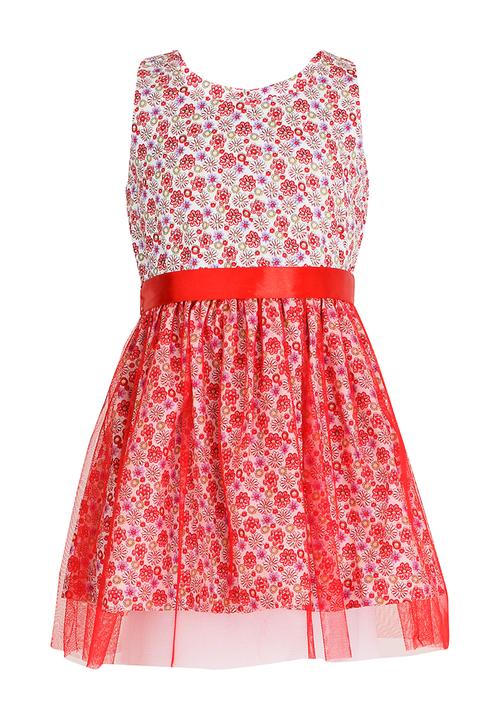 See-Saw - Mesh Overlay Dress Multi-colour